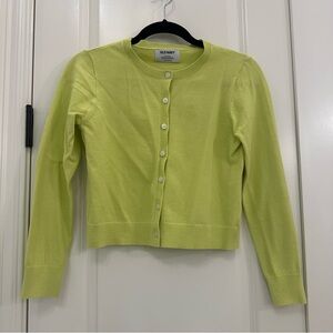 Old Navy cardigan Lime Green cotton blend petite XSmall